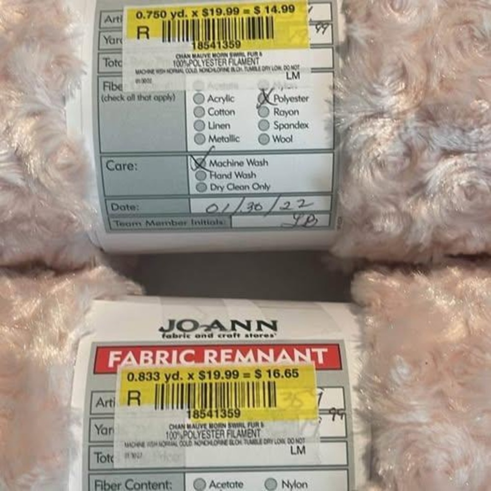 Morn Swirl Faux Fur Fabric Lot – 0.75 & 0.833 Yards – Joann – NEW in Packaging - Picture 2 of 4